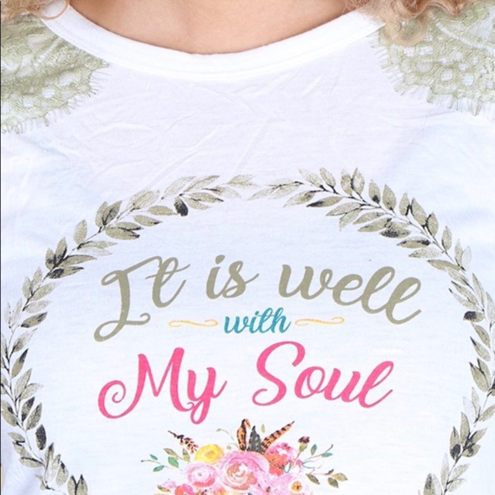 NEW‼️"It is well with My Soul"Christian spring top - Picture 2 of 2